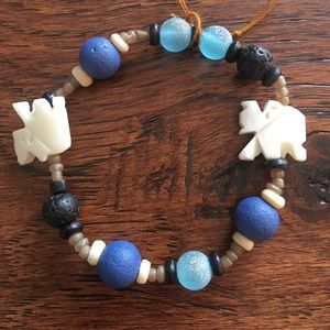 Handmade Essential Oil Bracelet Lava Beads, Elephant, Blue, Tan,  Black, Ivory